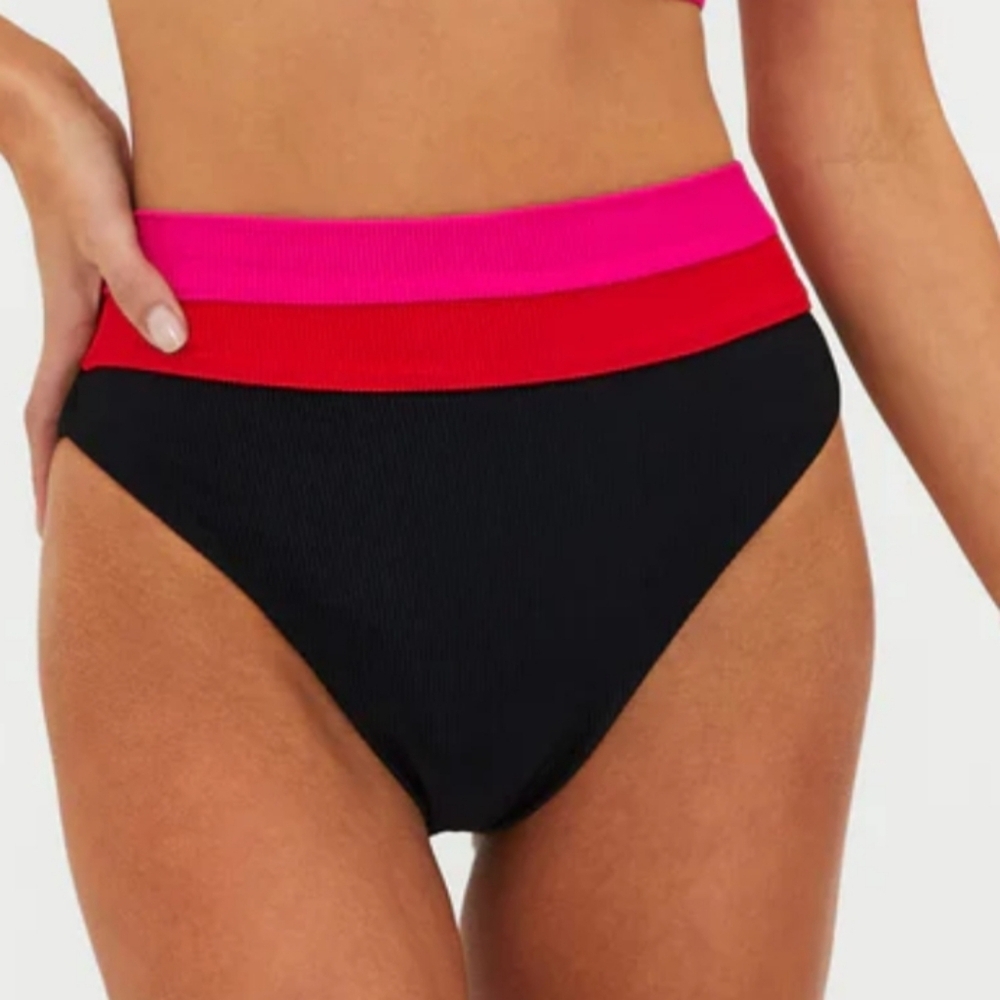 New!Beach Riot Heidi Bikini Bottom in Glacier Colorblock